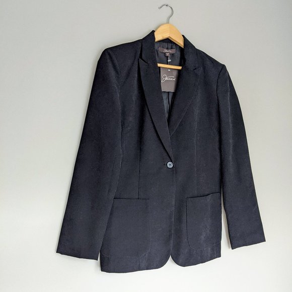 NWT Jessica Black Boxy Blazer Sueded Texture - Picture 2 of 9